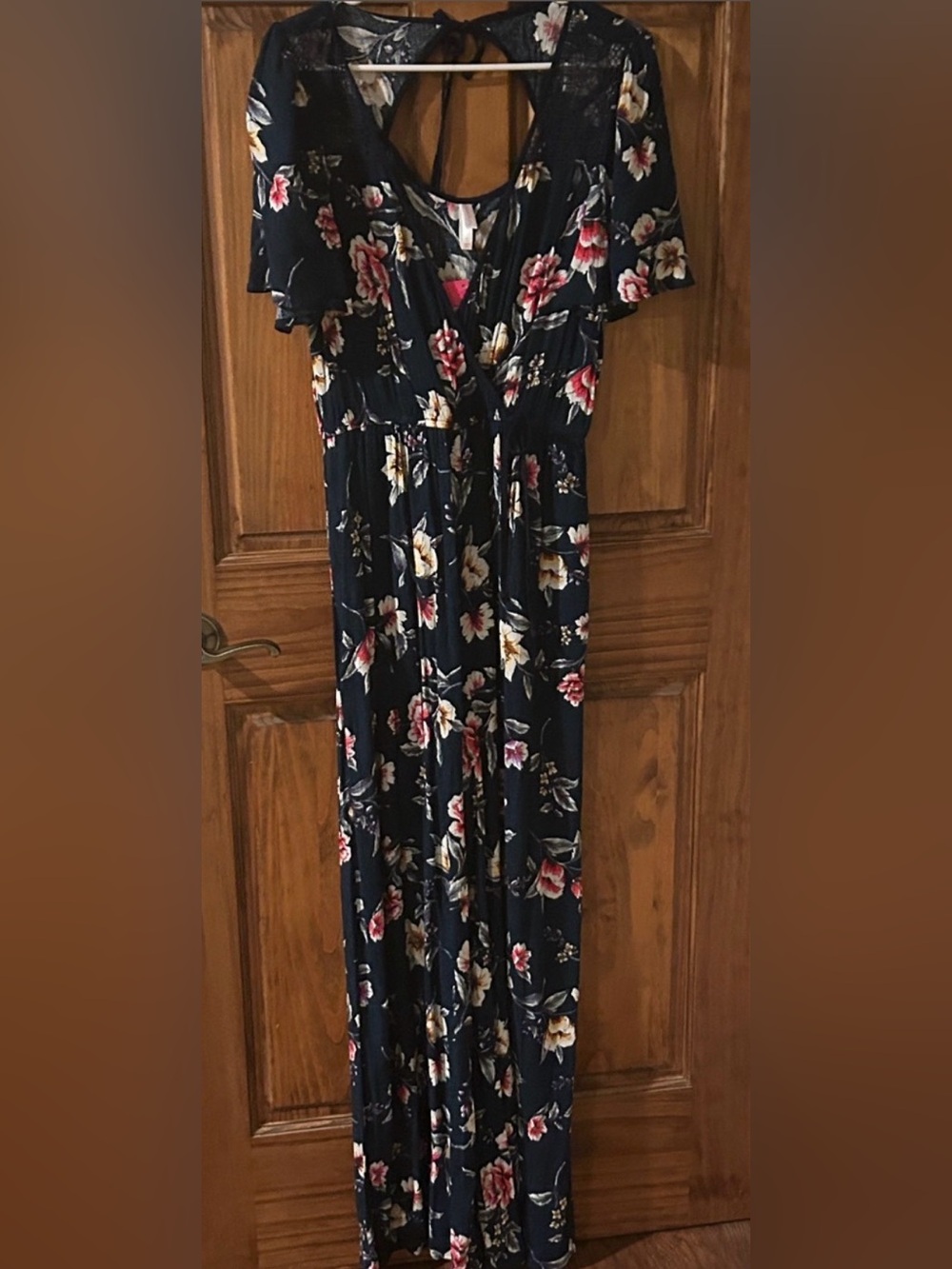 Women's Navy floral pants romper